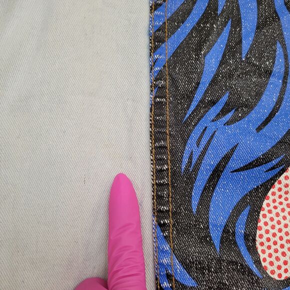 Pop-Art Denim Jacket Womens Medium 19x23 Faded Light-Wash - Picture 5 of 14